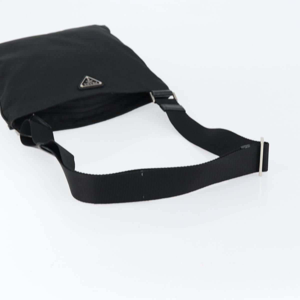 Prada Flat Messenger Bag Tessuto, BLACK, NYLON, Shoulder bag