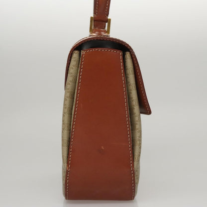 Celine Vintage Convertible Top Handle Bag Macadam Coated Canvas, BEIGE, CANVAS, Handbag