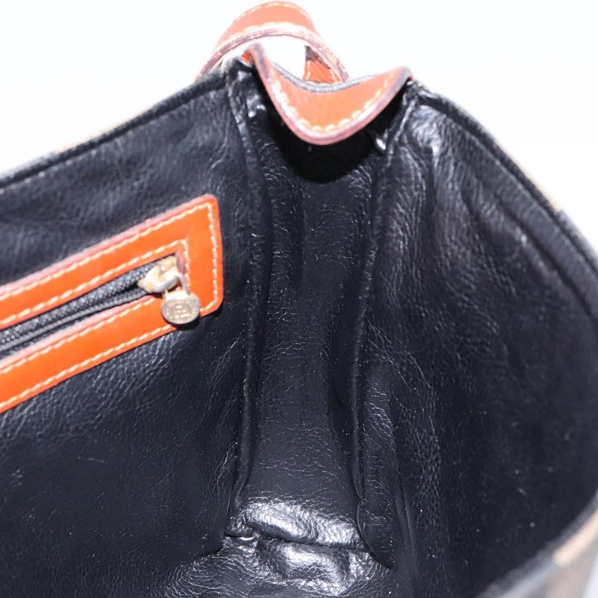 Fendi Vintage Pequin Flap Messenger Bag Coated Canvas, BROWN, CANVAS, Shoulder bag