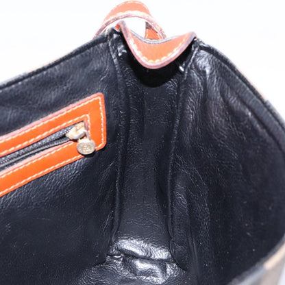 Fendi Vintage Pequin Flap Messenger Bag Coated Canvas, BROWN, CANVAS, Shoulder bag