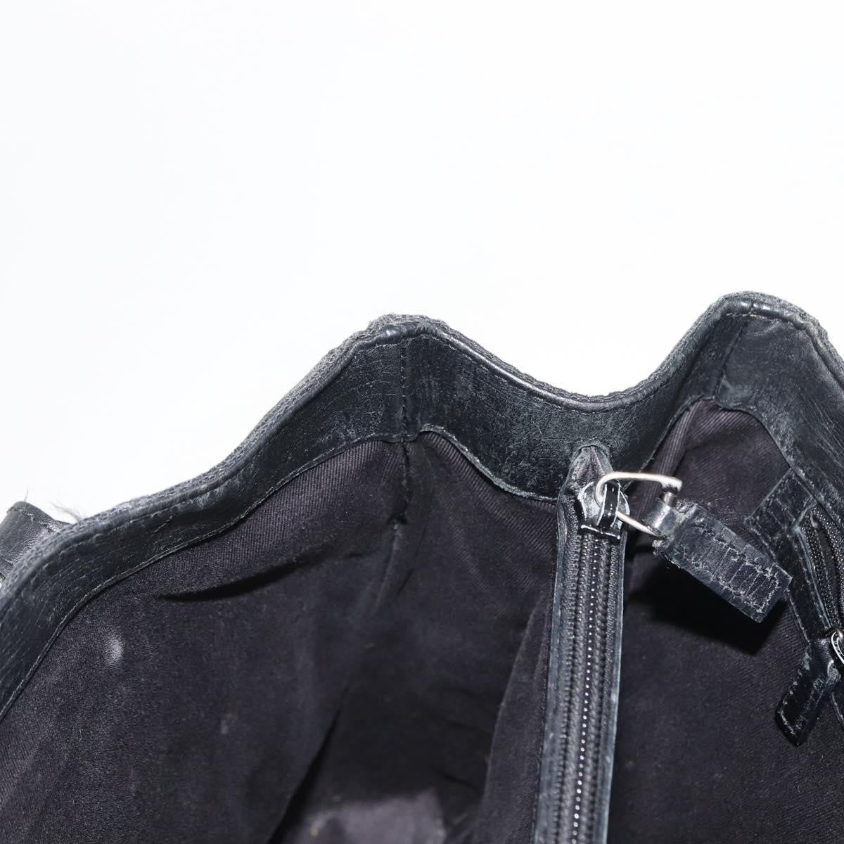 Gucci Vintage Bamboo Handle Bag Canvas, BLACK, CANVAS, Tote bag