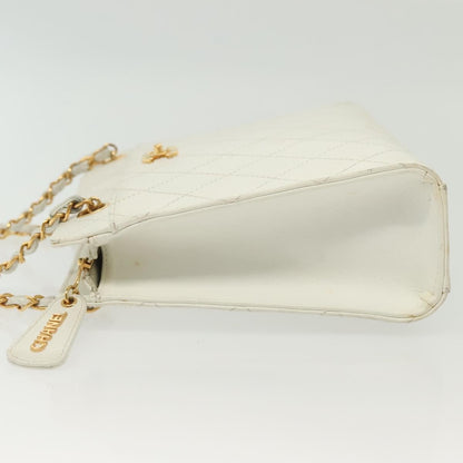 Chanel CC Shoulder Bag Quilted Caviar, WHITE, LEATHER, Shoulder bag