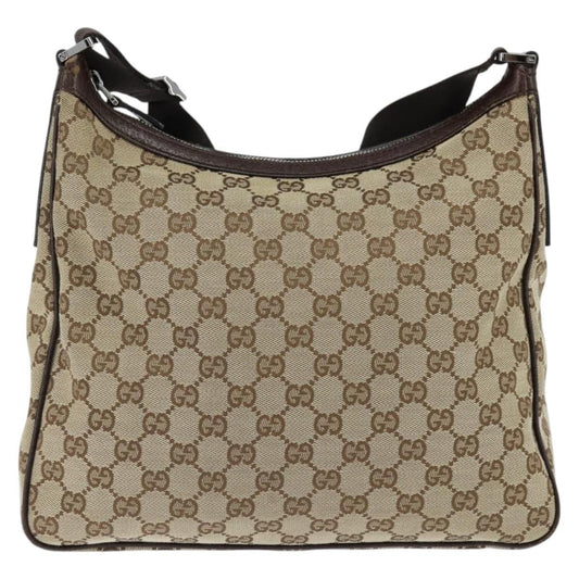 Gucci Front Pocket Messenger Bag GG Canvas, BEIGE, CANVAS, Shoulder bag