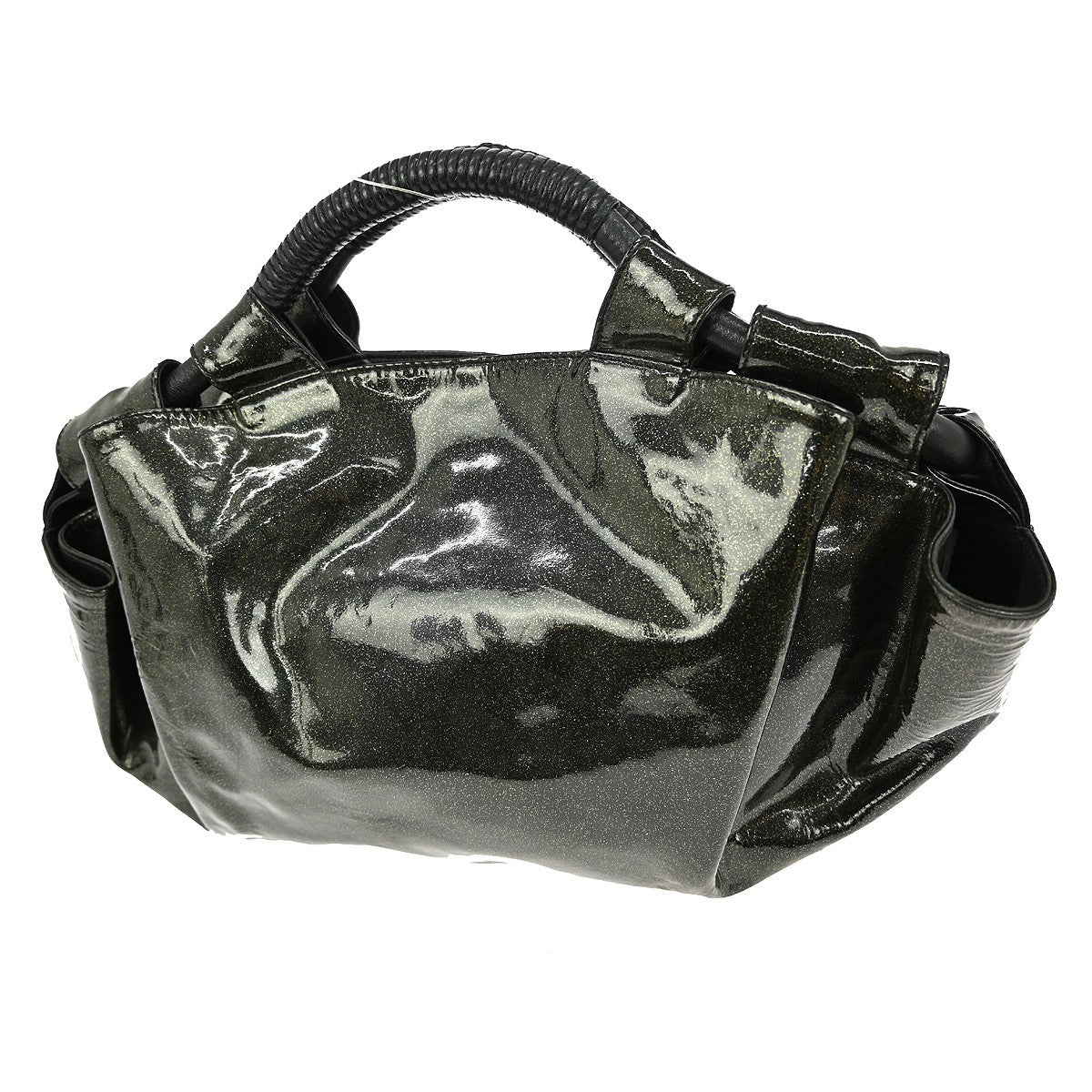 Loewe Aire Hobo Patent, BLACK, PATENT_LEATHER, Handbag