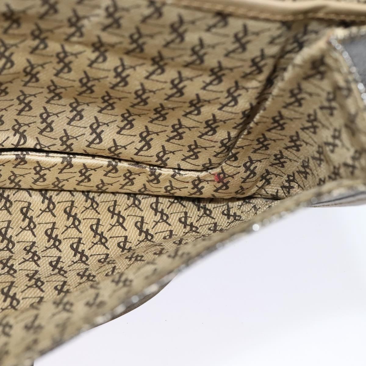 Saint Laurent Buckle Flap Crossbody Bag Canvas, BEIGE, CANVAS, Shoulder bag