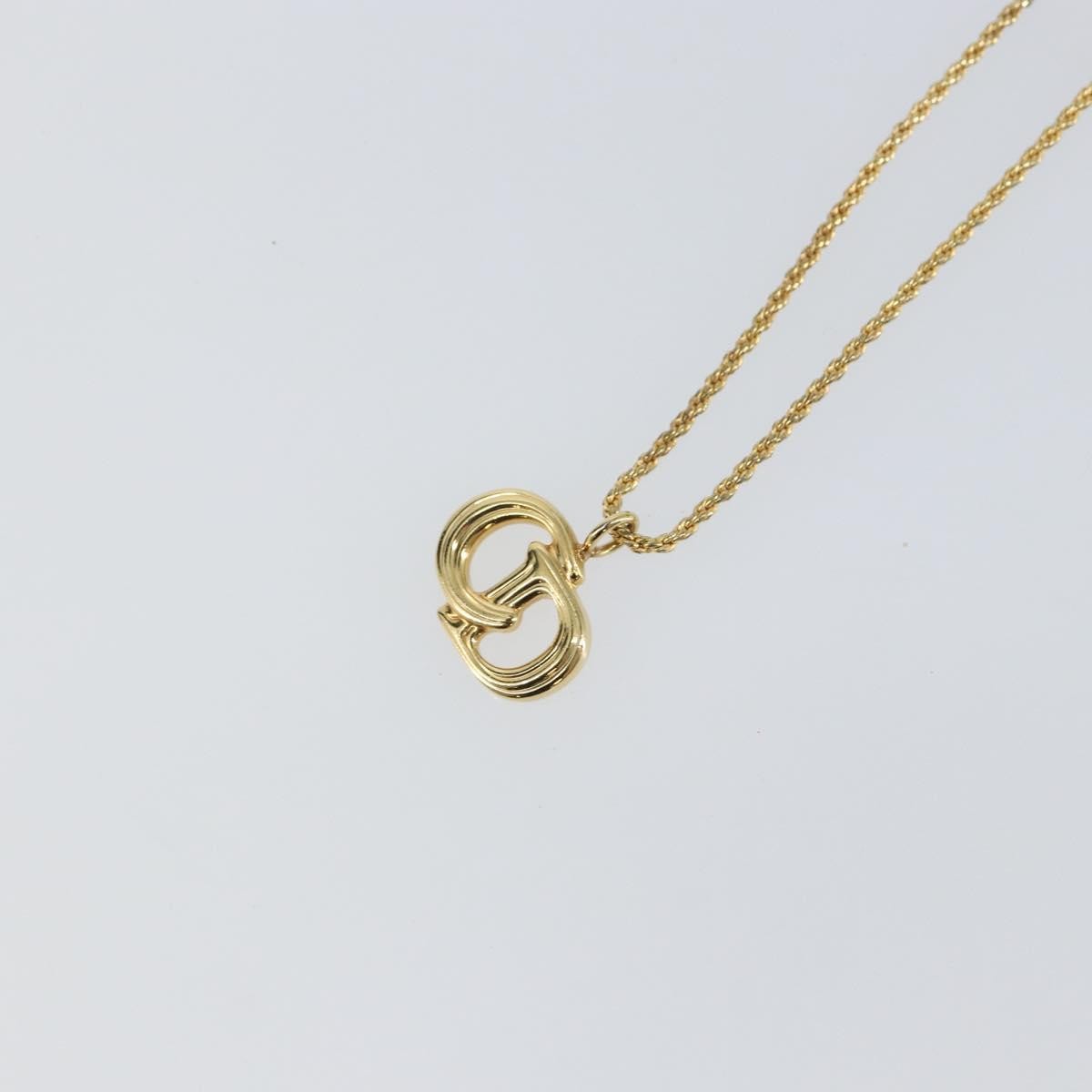 Christian Dior CD Pendant Necklace Metal, GOLD, METAL, Necklace