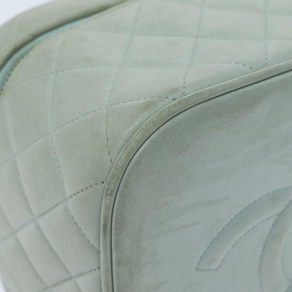 Chanel Cosmetic Case Quilted Lambskin, BLUE, LEATHER, Toiletry Case