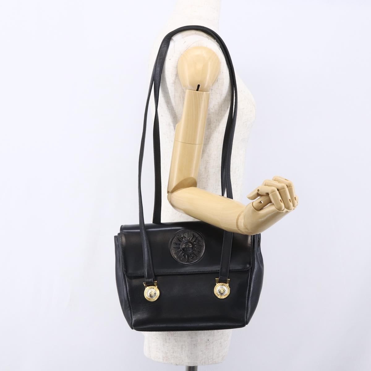Versace Vintage Shoulder Bag Leather, BLACK, LEATHER, Shoulder bag