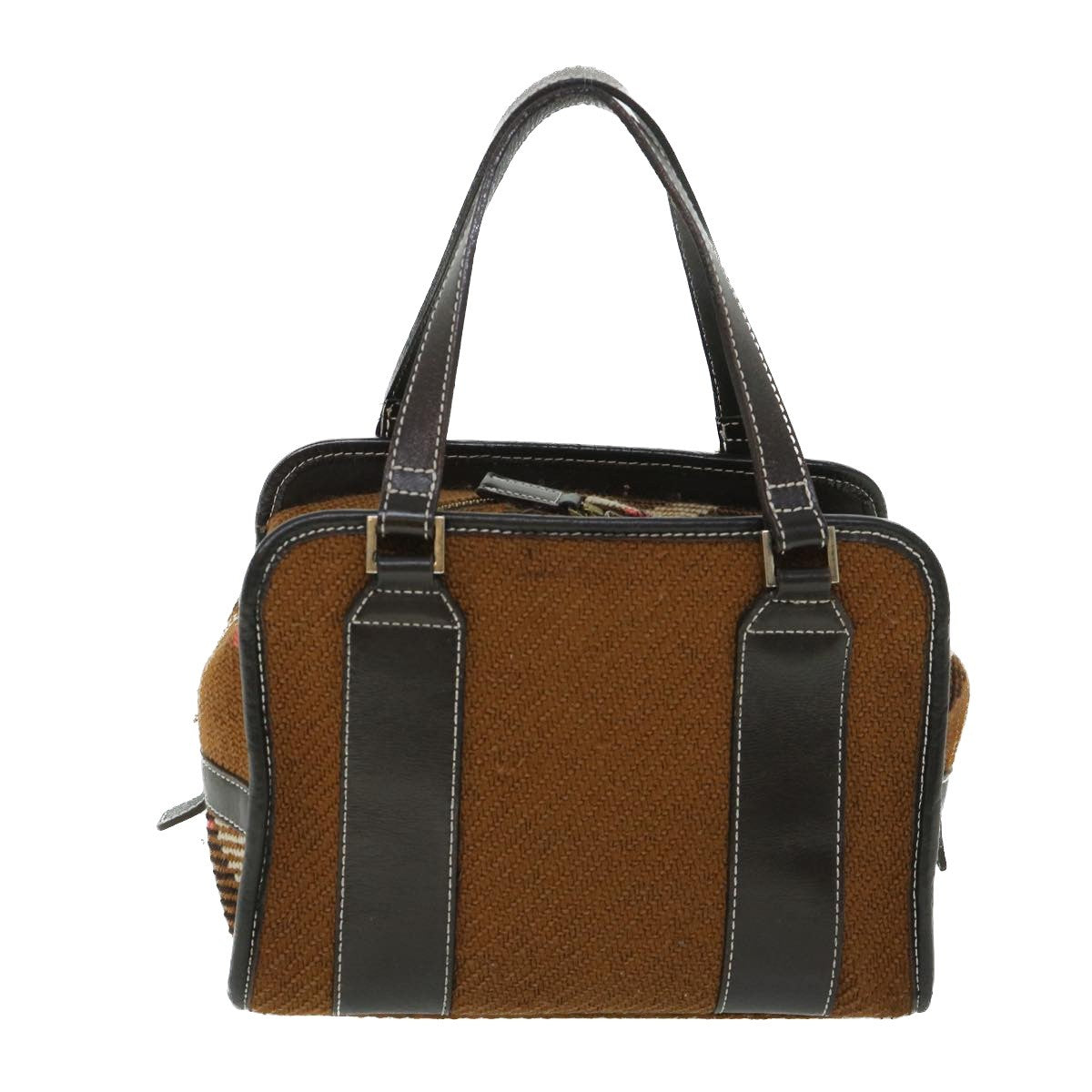 Burberry Blue Label Handbag Wool, BROWN, WOOL, Handbag