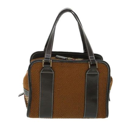 Burberry Blue Label Handbag Wool, BROWN, WOOL, Handbag