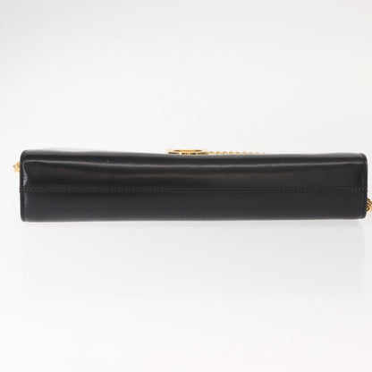 Salvatore Ferragamo Vintage Gancini Chain Shoulder Bag Leather, BLACK, LEATHER, Shoulder bag