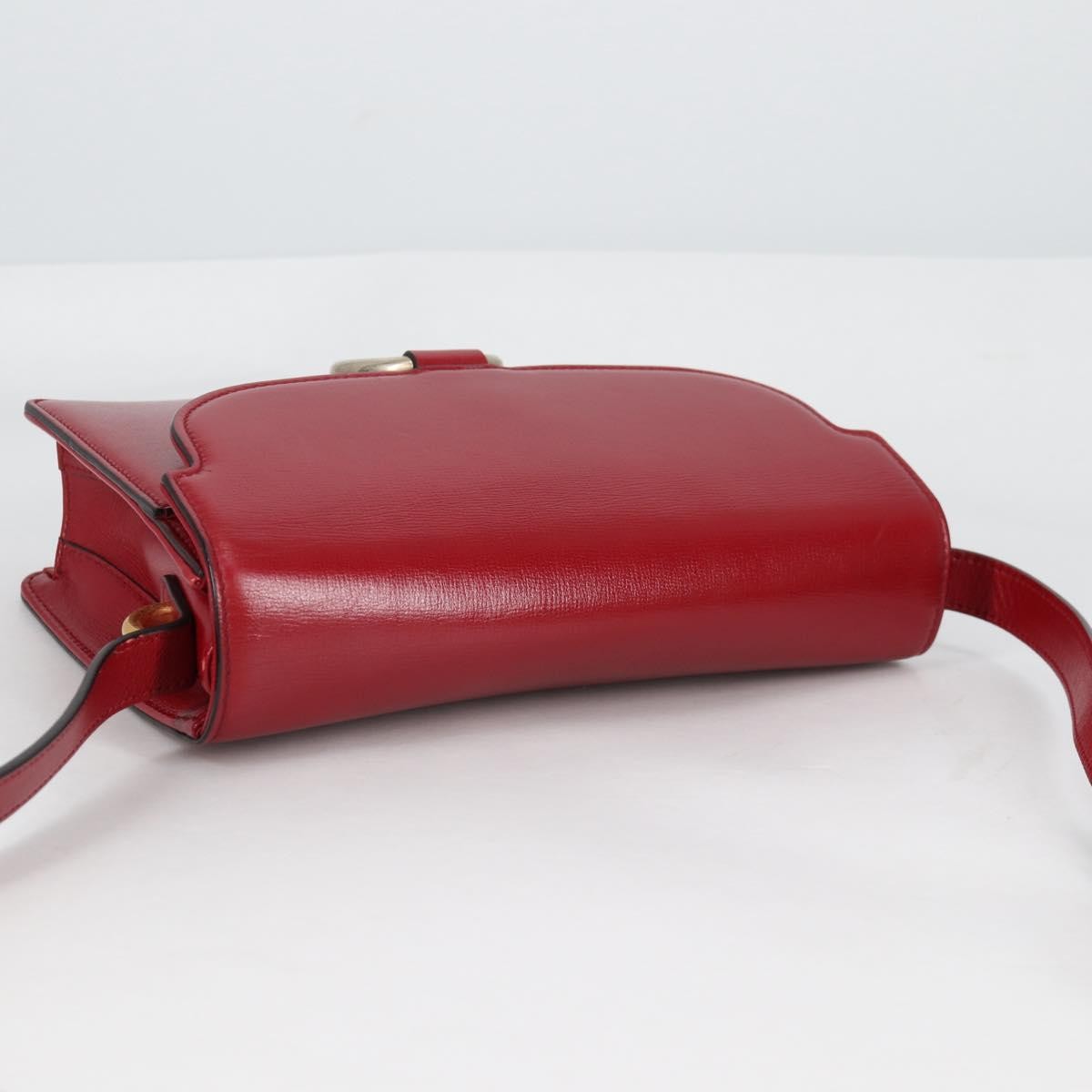 Gucci GG Ring Shoulder Bag Leather, RED, LEATHER, Shoulder bag