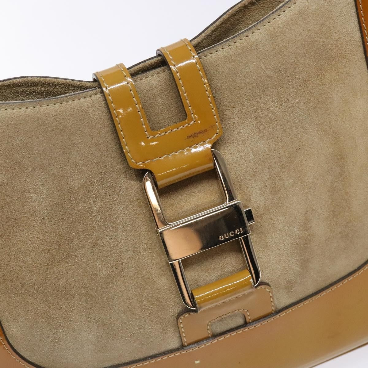Gucci Jackie Bag Patent Leather, BEIGE, SUEDE, Shoulder bag