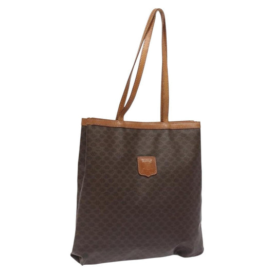 Celine Vintage Macadam Tote bag Canvas and Leather, BROWN, CANVAS, Tote bag