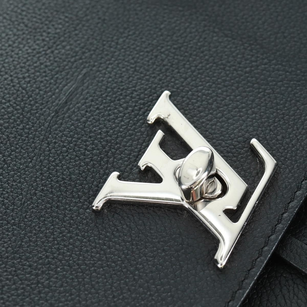 Louis Vuitton Lockme Backpack Leather, BLACK, LEATHER, Backpack