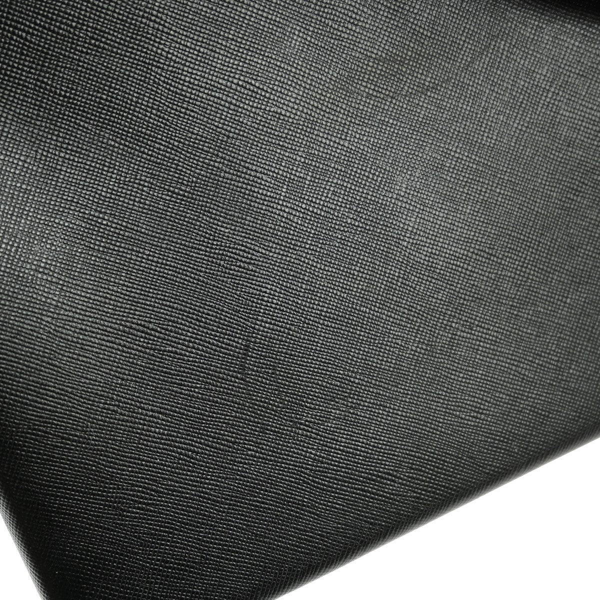 Salvatore Ferragamo Gancini handbag Leather, BLACK, LEATHER, Handbag