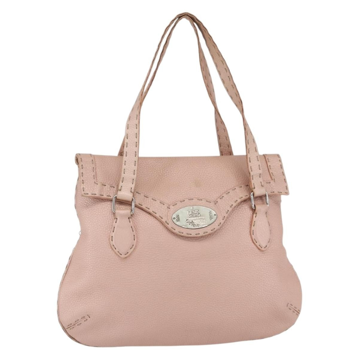 Fendi Selleria Tote Leather, PINK, LEATHER, Tote bag