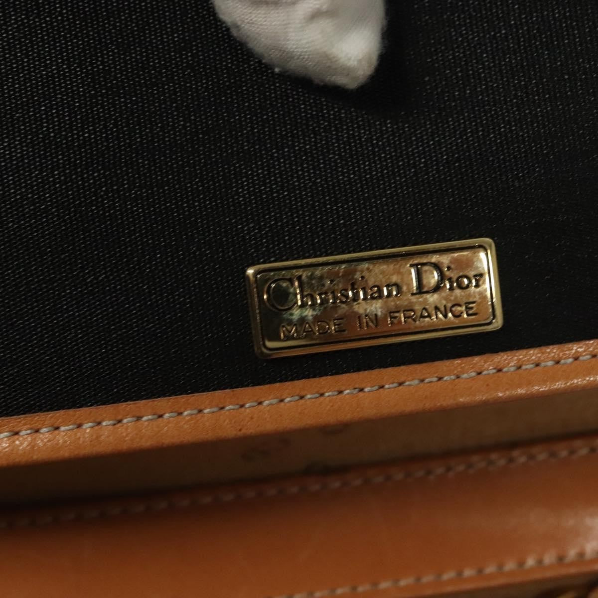 Christian Dior Vintage CD Chain Flap Shoulder Bag Canvas, BLACK, PVC, Shoulder bag