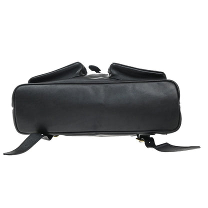 Gucci Vintage Bamboo Backpack Leather, BLACK, LEATHER, Backpack