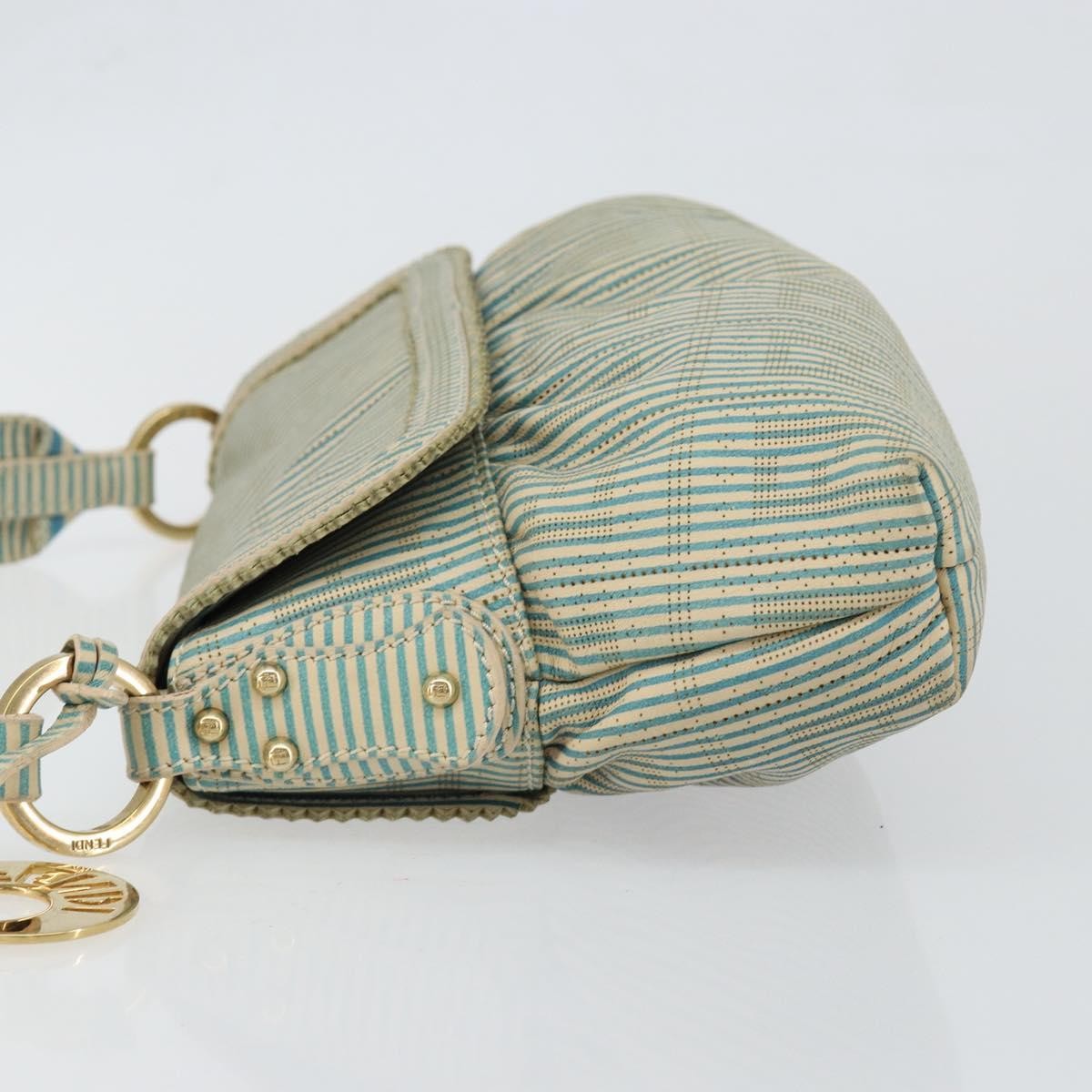 Fendi Chef Shoulder Bag Zucca Canvas, BLUE, CANVAS, Shoulder bag