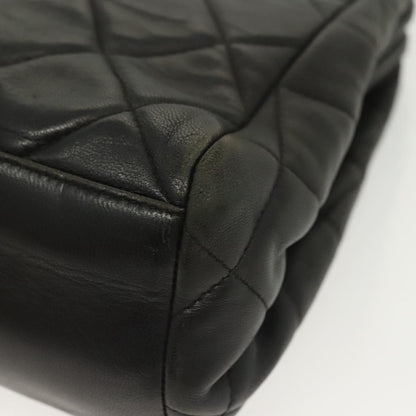 Chanel Vintage Chain Frame Bag Quilted Lambskin, BLACK, LEATHER, Shoulder bag