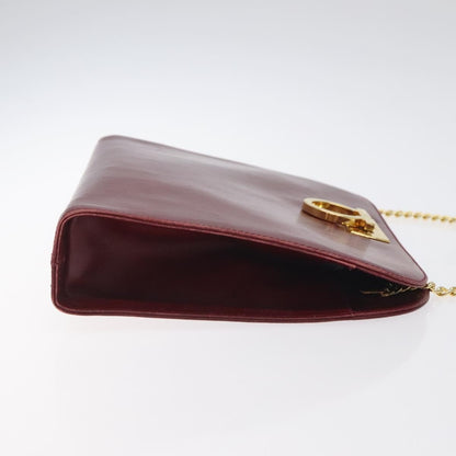 Salvatore Ferragamo Vintage Gancini Chain Shoulder Bag Leather, RED, LEATHER, Shoulder bag