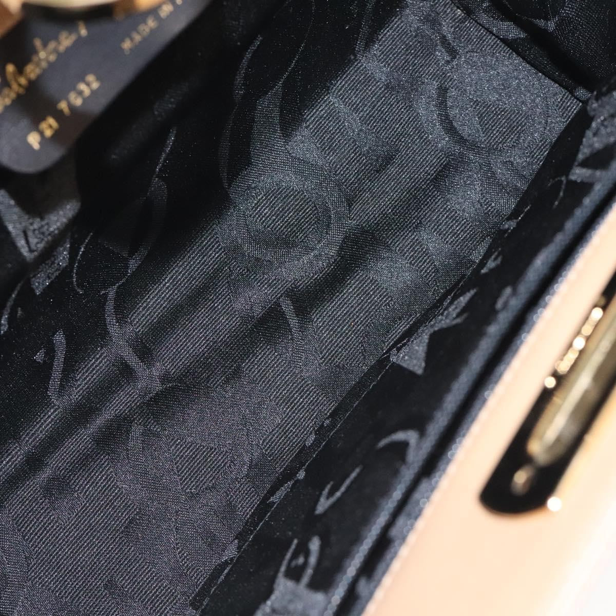 Salvatore Ferragamo Vintage Gancini Chain Shoulder Bag Leather, BEIGE, LEATHER, Shoulder bag