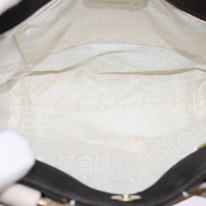 Chanel Chocolate Bar CC Logo Tote Canvas, BLACK, CANVAS, Tote bag