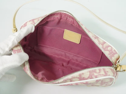 Christian Dior Vintage Trotter Baguette Shoulder Bag Diorissimo Canvas, PINK, CANVAS, Clutche & pouche