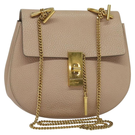 Chloe Drew Shoulder Bag Leather, PINK, LEATHER, Shoulder bag