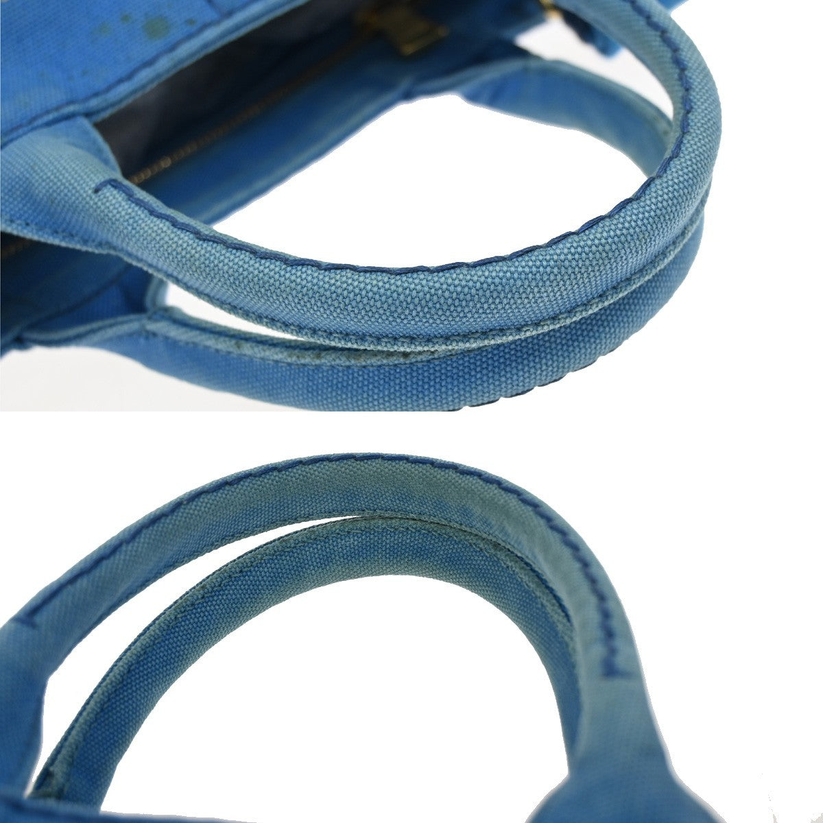 Prada Canapa Convertible Tote Canvas, BLUE, CANVAS, Tote bag