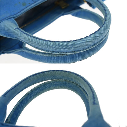 Prada Canapa Convertible Tote Canvas, BLUE, CANVAS, Tote bag