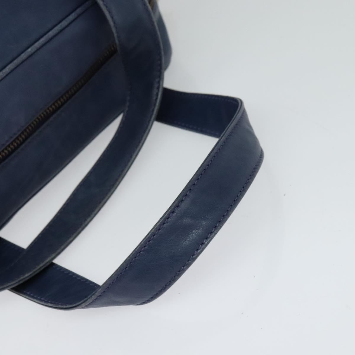 Celine Circle Logo Handbag Leather, BLUE, LEATHER, Handbag