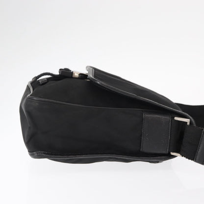 Prada Logo Flap Messenger Bag Tessuto, Black, Nylon, Shoulder Bag