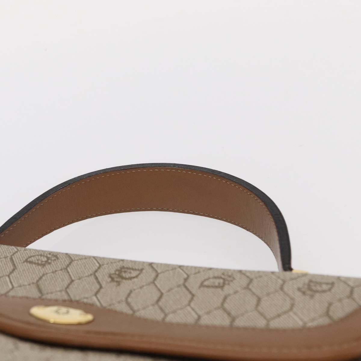 Christian Dior Vintage Honeycomb Handbag Canvas Leather, BEIGE, CANVAS, Handbag