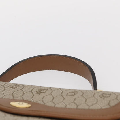 Christian Dior Vintage Honeycomb Handbag Canvas Leather, BEIGE, CANVAS, Handbag