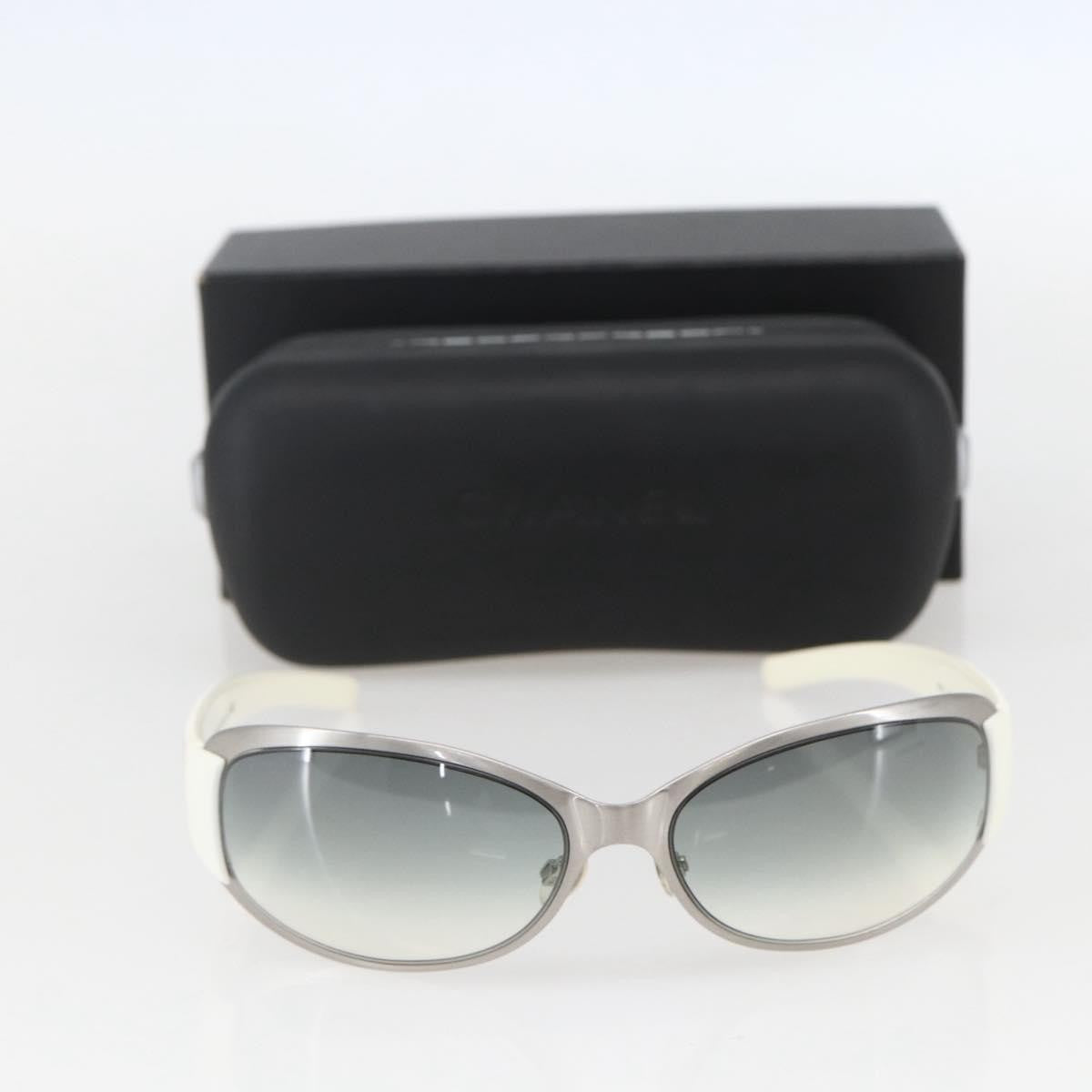 Chanel Logo CC Sunglasses Metal, WHITE, METAL, Sunglasse