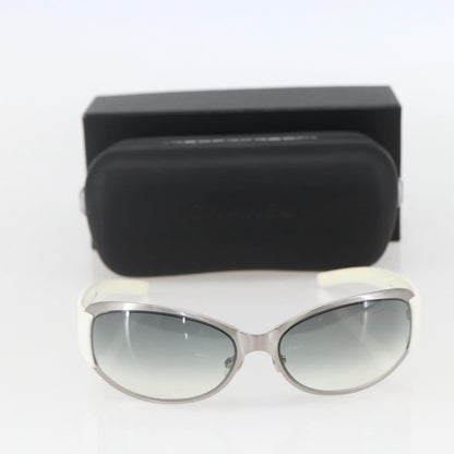 Chanel Logo CC Sunglasses Metal, WHITE, METAL, Sunglasse