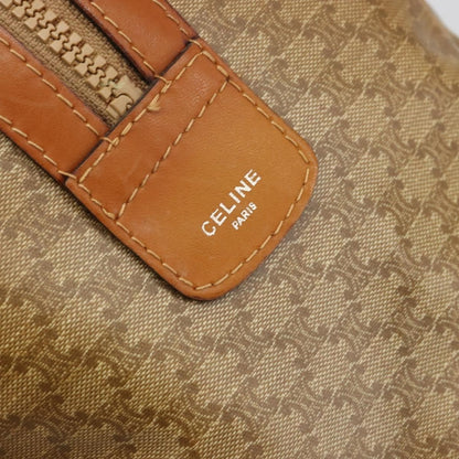 Celine Vintage Macadam Handbag Canvas and Leather, Beige, Canvas, Handbag