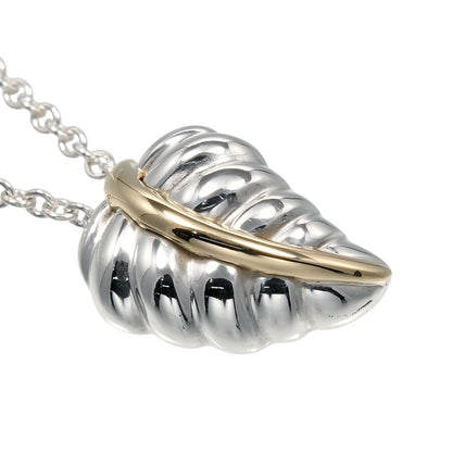 Tiffany & Co. Leaf Pendant Necklace Silver 925 and K18 Yellow Gold, SILVER, SILVER, Necklace