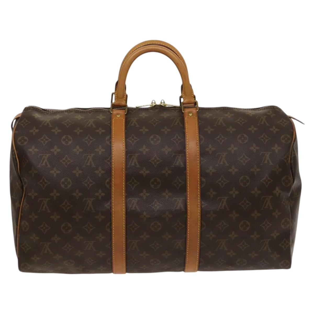 Louis Vuitton Keepall Bag Monogram Canvas, BROWN, CANVAS, Travel bag