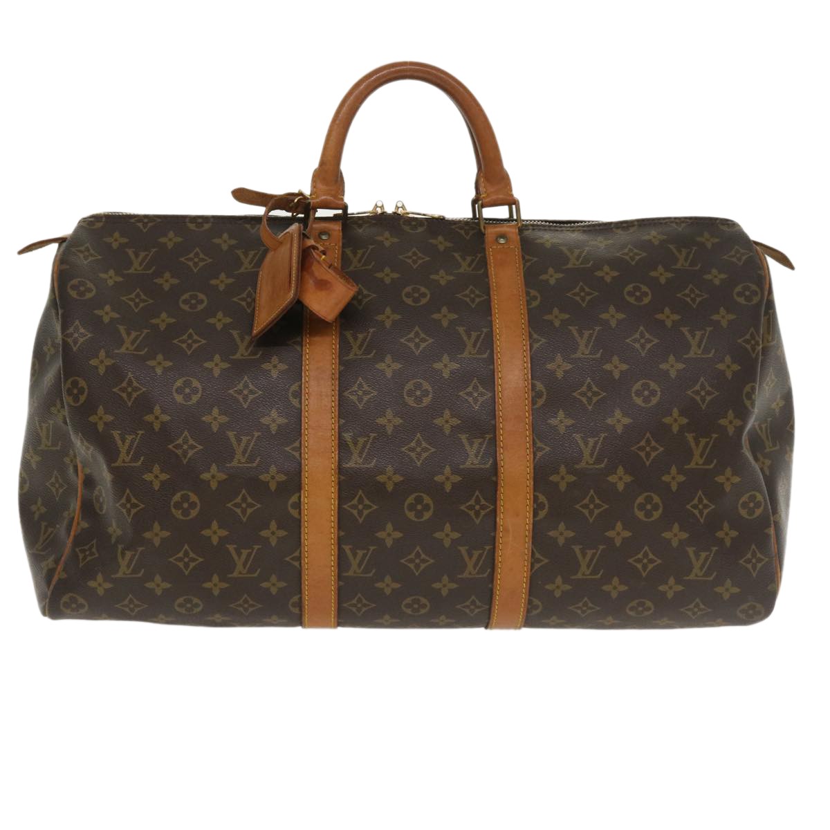 Louis Vuitton Keepall Bag Monogram Canvas, BROWN, CANVAS, Travel bag