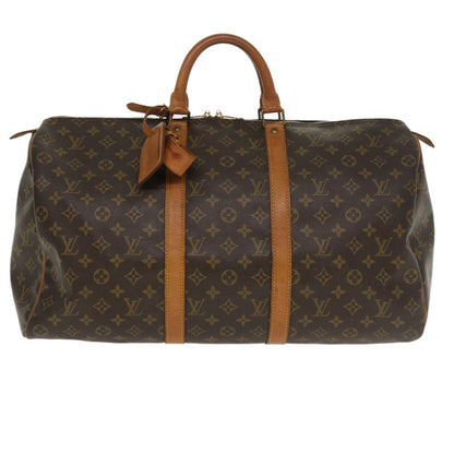 Louis Vuitton Keepall Bag Monogram Canvas, BROWN, CANVAS, Travel bag