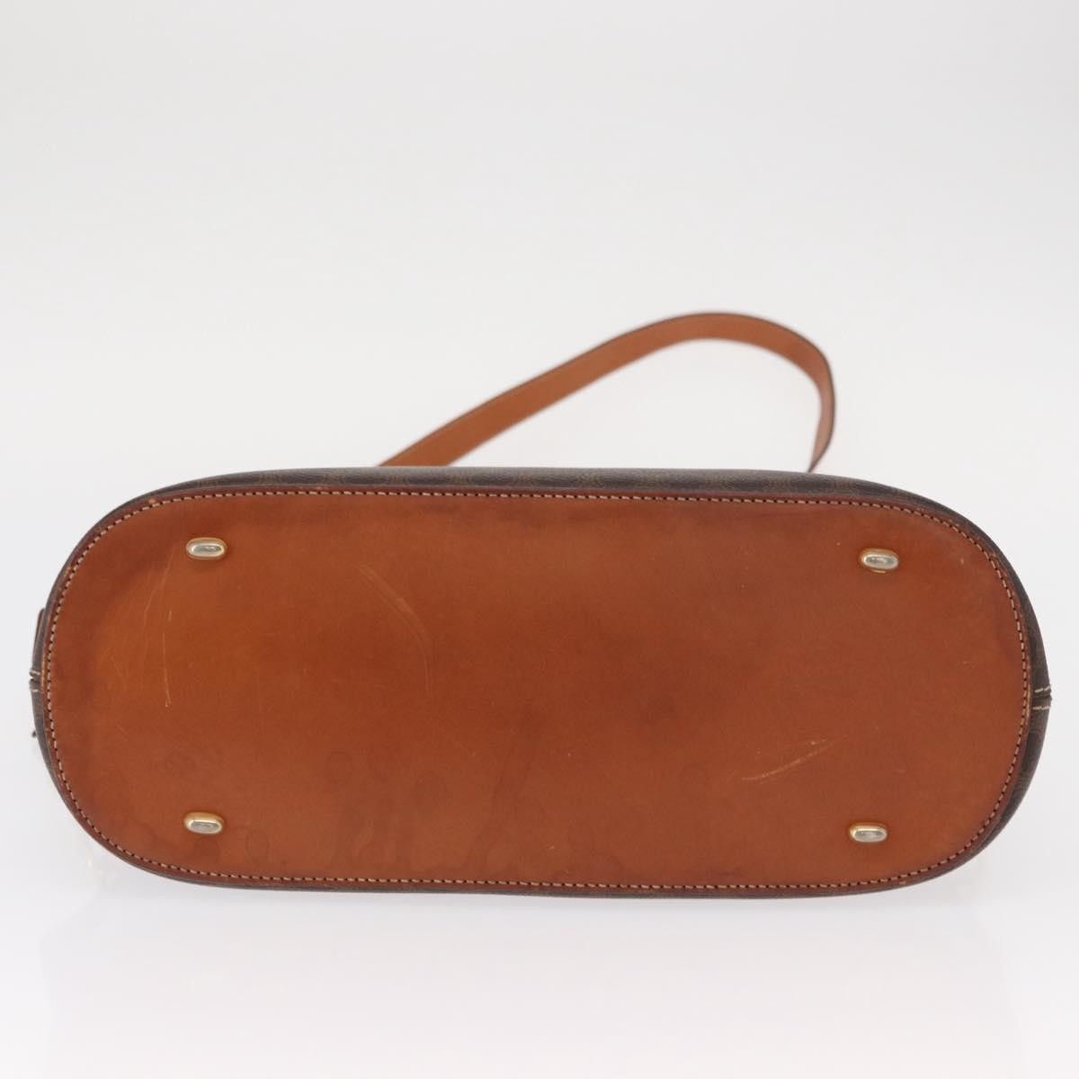 Celine Vintage Macadam Handbag Canvas and Leather, BROWN, CANVAS, Handbag