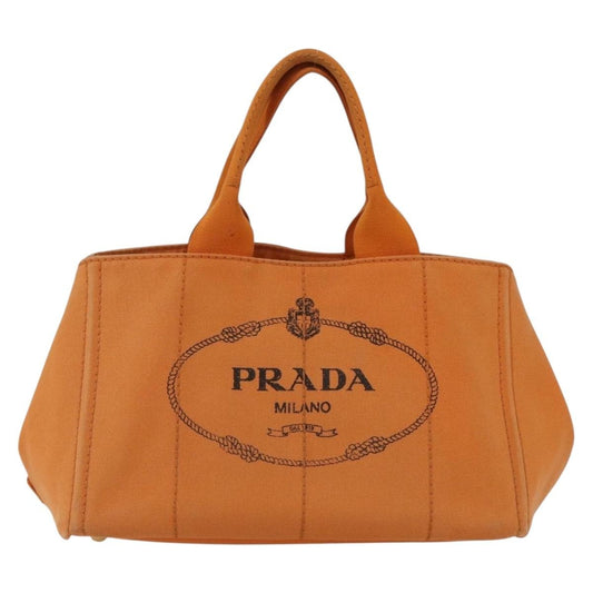 Prada Canapa Tote Canvas, ORANGE, CANVAS, Tote bag