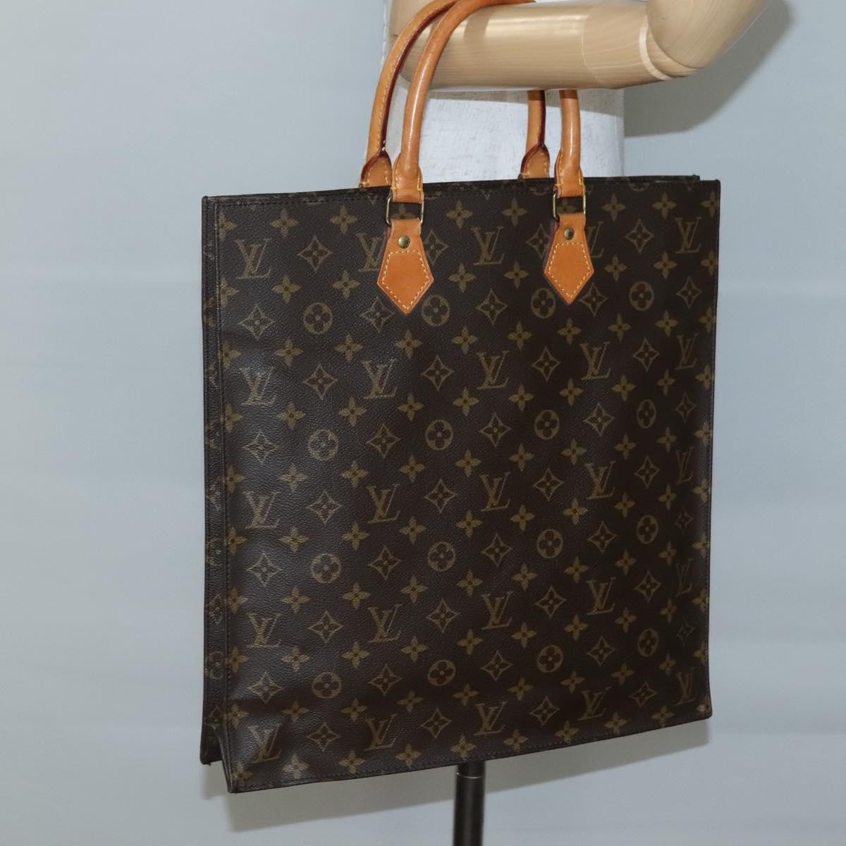Louis Vuitton Sac Plat Bag Monogram Canvas, BROWN, CANVAS, Tote bag