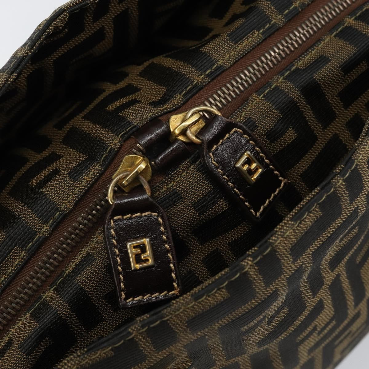 Fendi Vintage Convertible Satchel Zucca Canvas, BROWN, CANVAS, Handbag