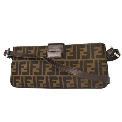 Fendi Baguette Pochette Zucca Canvas, BROWN, CANVAS, Shoulder bag