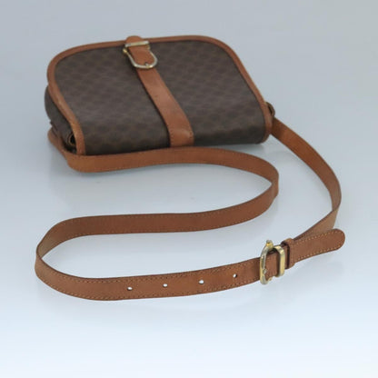 Celine Macadam Shoulder Bag PVC Leather, BROWN, CANVAS, Shoulder bag