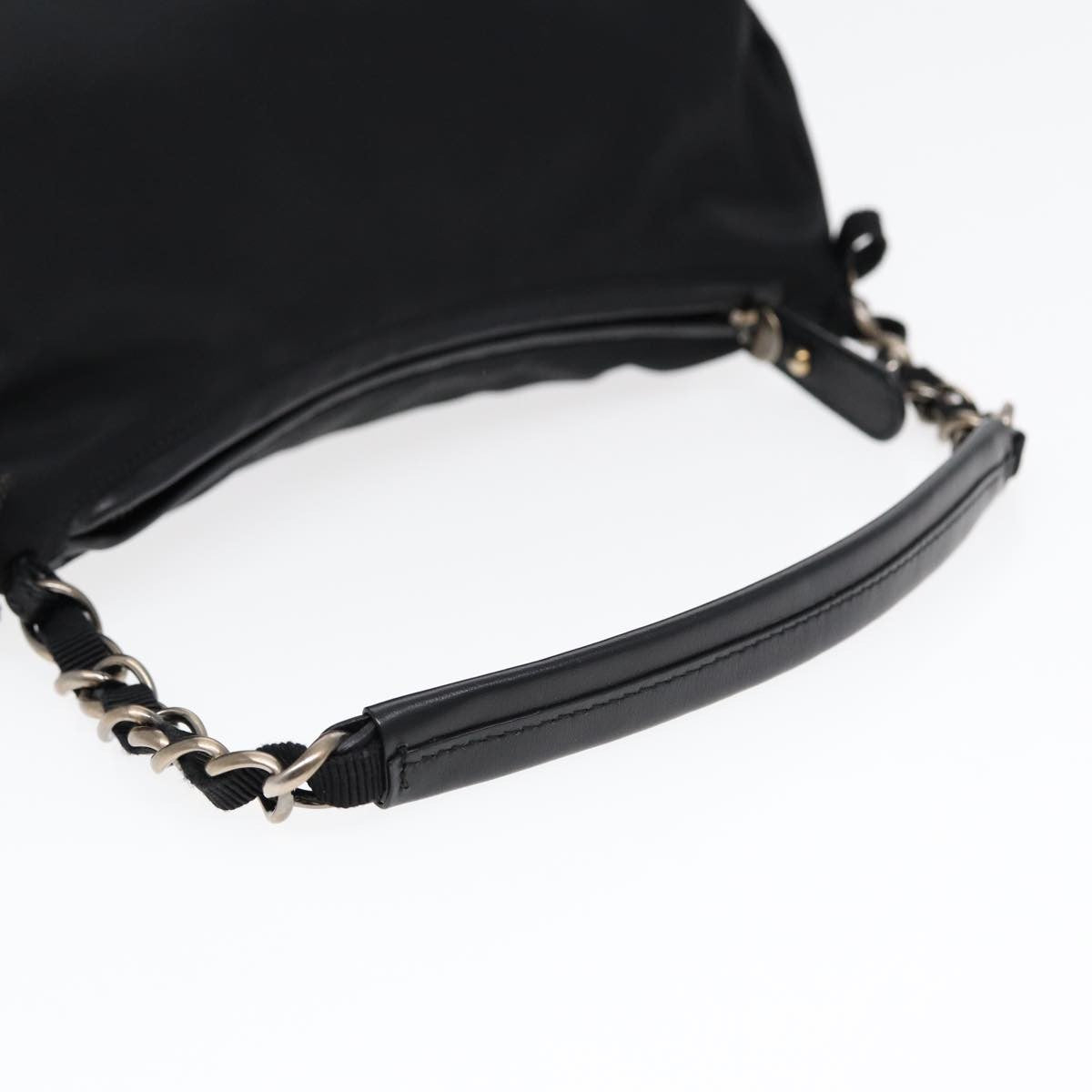 Salvatore Ferragamo Vintage Chain Shoulder Bag Nylon, BLACK, NYLON, Shoulder bag